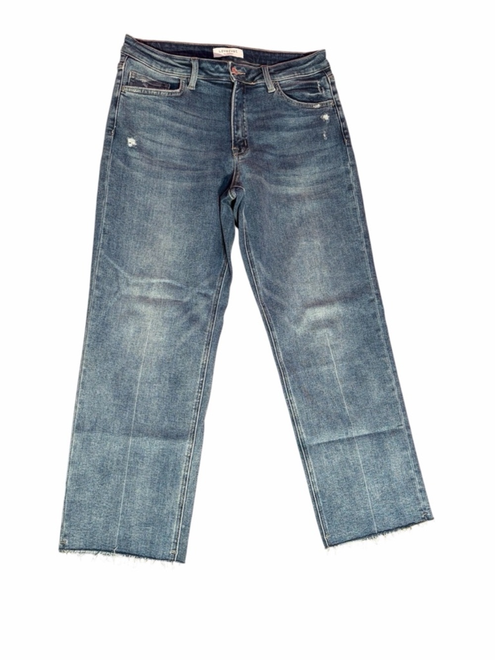 Lovervet Straight Leg Jeans Size 31 Medium Wash Cropped Denim